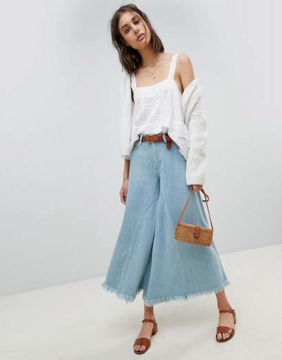 Free People Piroutte Wide Leg Jean | light blue denim jeans | extreme flares