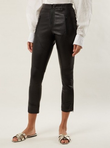 ISABEL MARANT Happy skinny black leather trousers ~ cropped skinnies - flipped