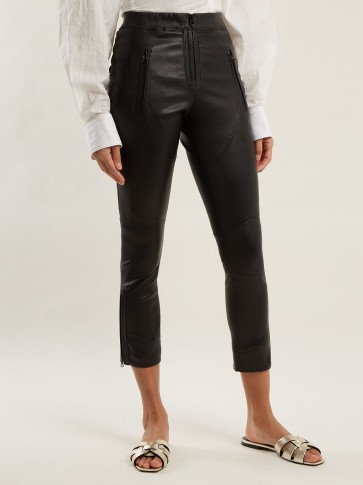 ISABEL MARANT Happy skinny black leather trousers ~ cropped skinnies