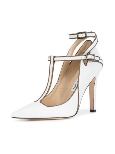 HENRI LEPORE DEZERT pointed Mary Jane pumps – white T-bar Mary Janes - flipped