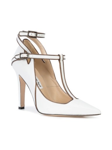 HENRI LEPORE DEZERT pointed Mary Jane pumps – white T-bar Mary Janes