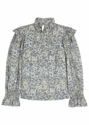 ISABEL MARANT ÉTOILE Ted printed linen top ~ romantic ruffled tops ~ spring style - flipped