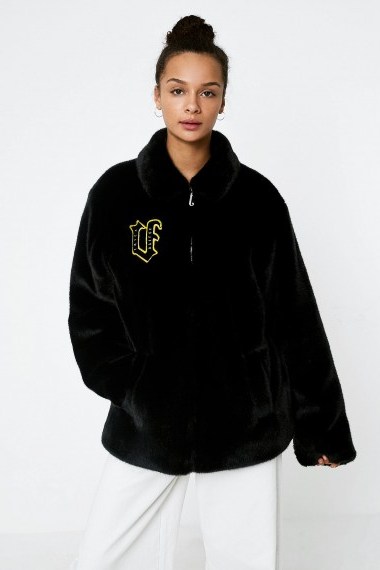 Juicy Couture X VFILES Black Faux Fur Jacket / fluffy black jackets - flipped