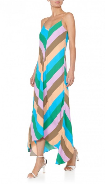 TIBI JULIAN STRIPE SLIP DRESS | long striped cami dresses