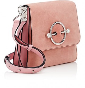 J.W.ANDERSON Disc Pink Suede & Leather Shoulder Bag – luxe flap bags