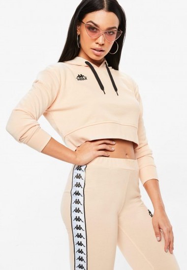 kappa nude authentic pullover fleece – hooded crop tops - flipped