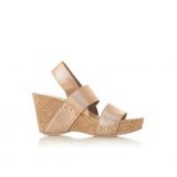 DUNE Kassii Rose Gold Cork Wedge Studded Mule Sandal | slingback wedges