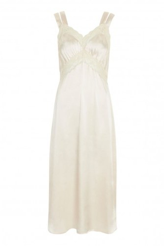 Topshop Lace Satin Midi Slip Dress | silky vintage style dresses - flipped