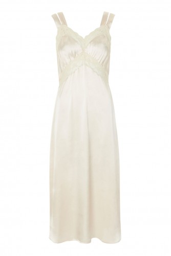 Topshop Lace Satin Midi Slip Dress | silky vintage style dresses