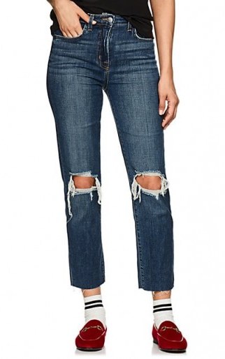 L’AGENCE Audrina Distressed Straight Jeans ~ ripped denim - flipped