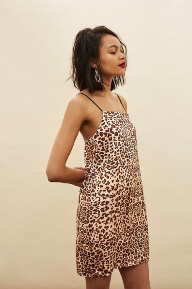 Topshop Leopard Mini Slip Dress | strappy animal print dresses | cami - flipped
