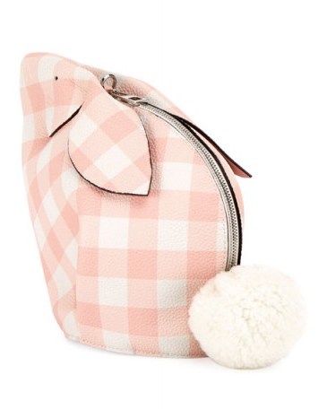 Loewe Bunny Gingham Mini Crossbody Bag / cute pink check rabbit bags - flipped