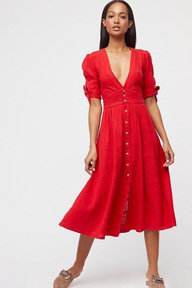 Endless Summer Love Of My Life Midi Dress | red plunge front dresses - flipped