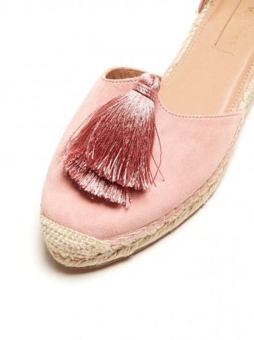 AQUAZZURA Love Tassel ankle-tie espadrilles ~ pink tassels ~ little details - flipped