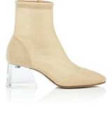 MAISON MARGIELA Angled-Heel Tech-Fabric Ankle Boots ~ chunky clear acrylic heels