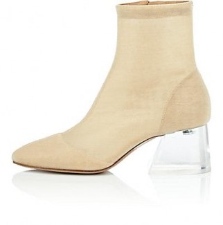 MAISON MARGIELA Angled-Heel Tech-Fabric Ankle Boots ~ chunky clear acrylic heels - flipped