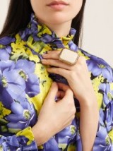 BALENCIAGA Marble-effect gold-plated ring ~ statement jewellery