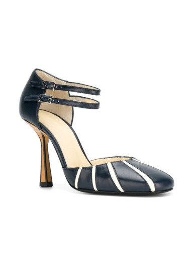 MARNI striped Mary Jane pumps – double strap Mary Janes