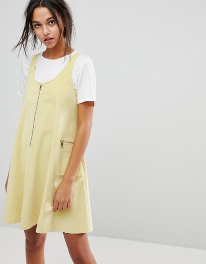 Max&Co Cord Zip Dress – yellow corduroy pinafore dresses