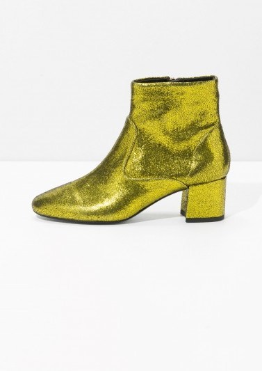 and other stories Gold Metallic Ankle Boots - flipped