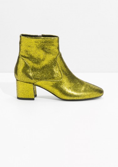 and other stories Gold Metallic Ankle Boots