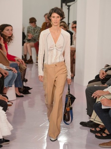 CHLOÉ Mid-rise tailored wool-blend trousers ~ chic 70s style camel pants - flipped