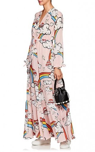 MIRA MIKATI Mushroom Dress – long pink printed dresses - flipped