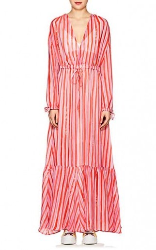 MIRA MIKATI Striped Georgette Maxi Dress – sheer long dresses - flipped