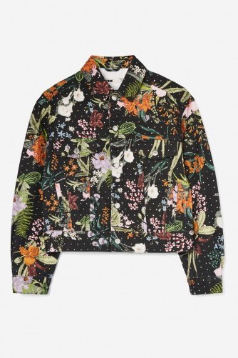 MOTO Floral Crystal Denim Jacket | embellished jackets - flipped