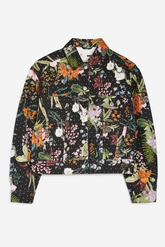 MOTO Floral Crystal Denim Jacket | embellished jackets