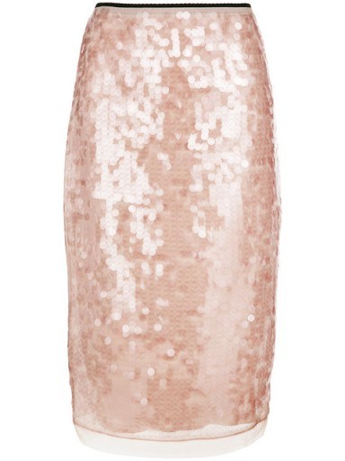 Nº21 pink sequin pencil skirt - flipped