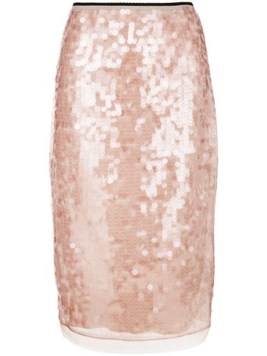 Nº21 pink sequin pencil skirt