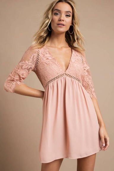 TOBI NIALL BLUSH DAY DRESS ~ pink lace party dresses