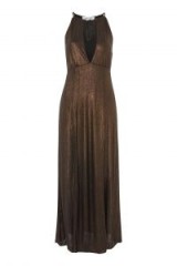 WYLDR Out Of My League Metallic Maxi Dress. GOLD KEYHOLE FRONT DRESSES