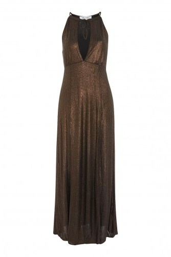 WYLDR Out Of My League Metallic Maxi Dress. GOLD KEYHOLE FRONT DRESSES - flipped