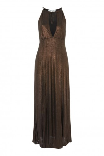 WYLDR Out Of My League Metallic Maxi Dress. GOLD KEYHOLE FRONT DRESSES