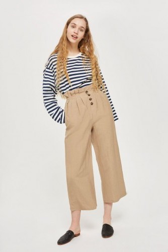 Topshop Paper Bag Button Up Trousers | cropped pants - flipped