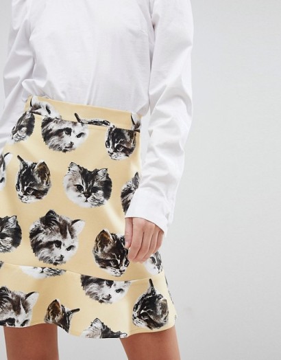 Paul & Joe Sister Cat Print Mini Skirt | kitty print skirts