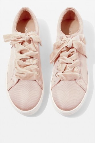 TOPSHOP Pink Captain Flatform Trainers ~ sports luxe sneakers - flipped