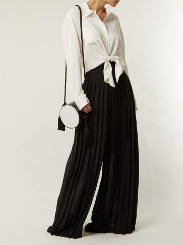 BY. BONNIE YOUNG Pleated wide-leg trousers ~ chic black pants - flipped