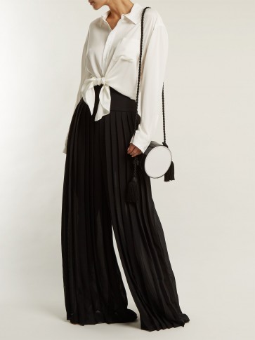 BY. BONNIE YOUNG Pleated wide-leg trousers ~ chic black pants
