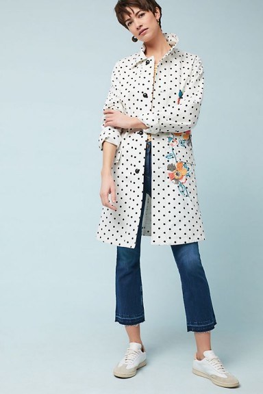 ANTHROPOLOGIE Polka Dot Peacoat | embellished spring coats - flipped