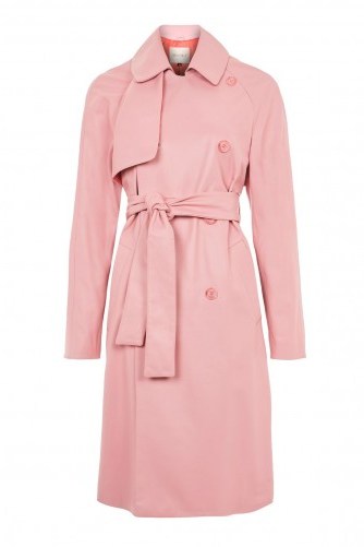 Topshop Premium Leather Trench Coat | luxe pink coats - flipped