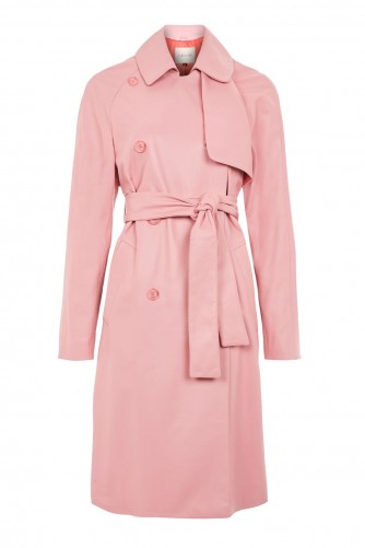 Topshop Premium Leather Trench Coat | luxe pink coats