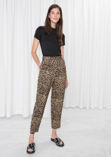 & other stories Printed Tapered Trousers – leopard prints - flipped