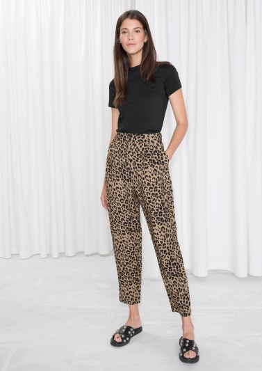 & other stories Printed Tapered Trousers – leopard prints