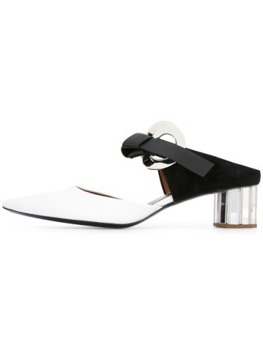 PROENZA SCHOULER contrast heeled mules / monochrome point toe shoes - flipped