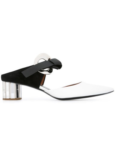 PROENZA SCHOULER contrast heeled mules / monochrome point toe shoes