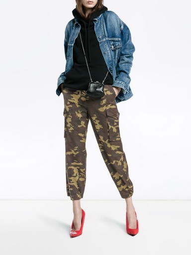 PROENZA SCHOULER PSWL Camo Cargo Pant / cropped camouflage print trousers - flipped