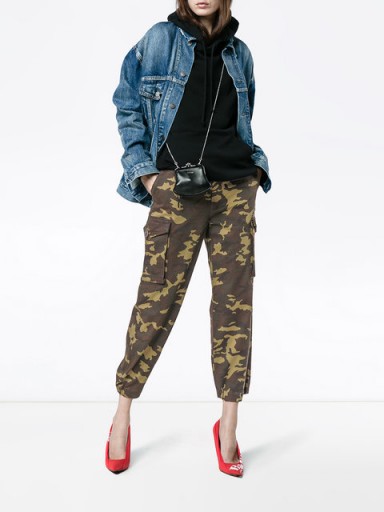 PROENZA SCHOULER PSWL Camo Cargo Pant / cropped camouflage print trousers
